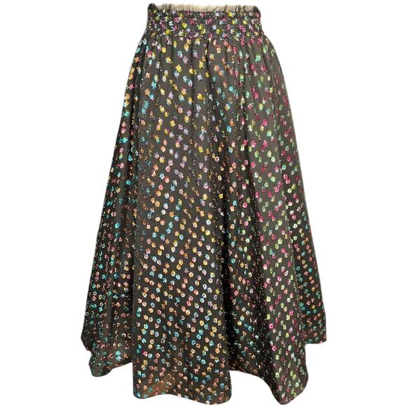 Halogen x Atlantic-Pacific XS Set High Neck Blouse Midi Skirt Multicolor Dot - Picture 16 of 16